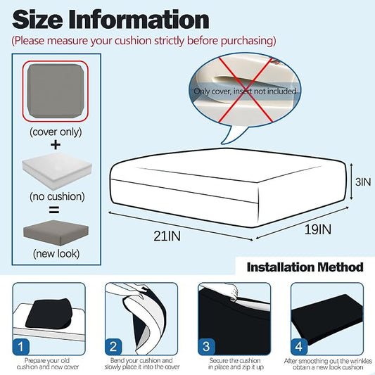 Sqodok Patio Cushion Cover 21x19 inch, Outdoor Seat Cushion Slip Cover - Image 2