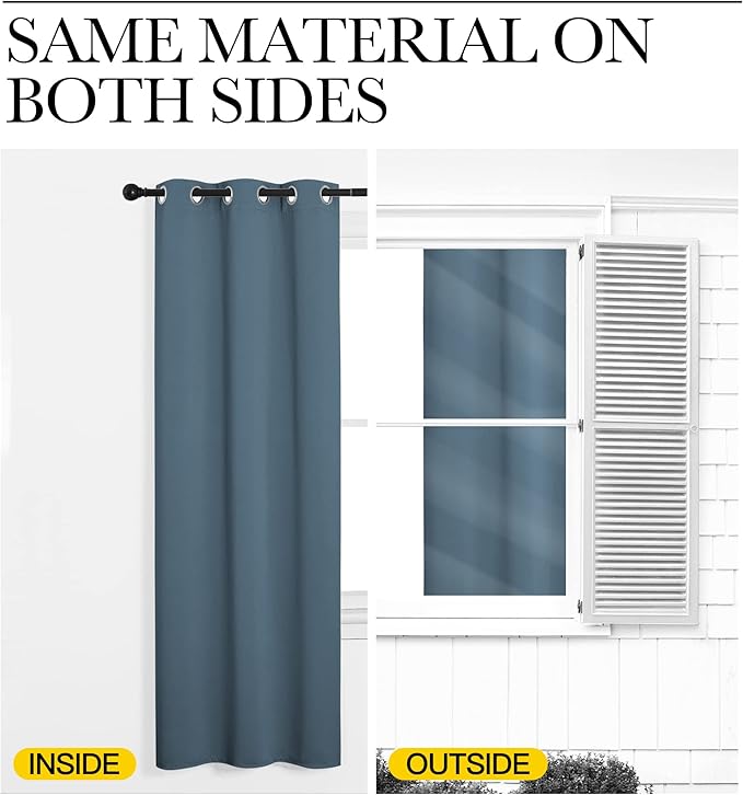 NICETOWN Smoky Blue Blackout Curtains 84 inches Length - Image 5