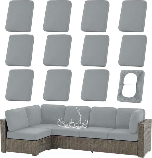 Waterproof Outdoor Cushion Covers, Stretch Patio Slipcovers | UV Resistant by hyha