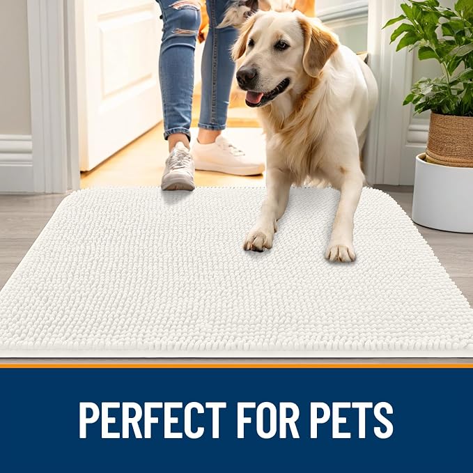 OLANLY Dog Door Mat for Muddy Paws 24x16, Super Absorbent Chenille Mud Mat | - Image 6