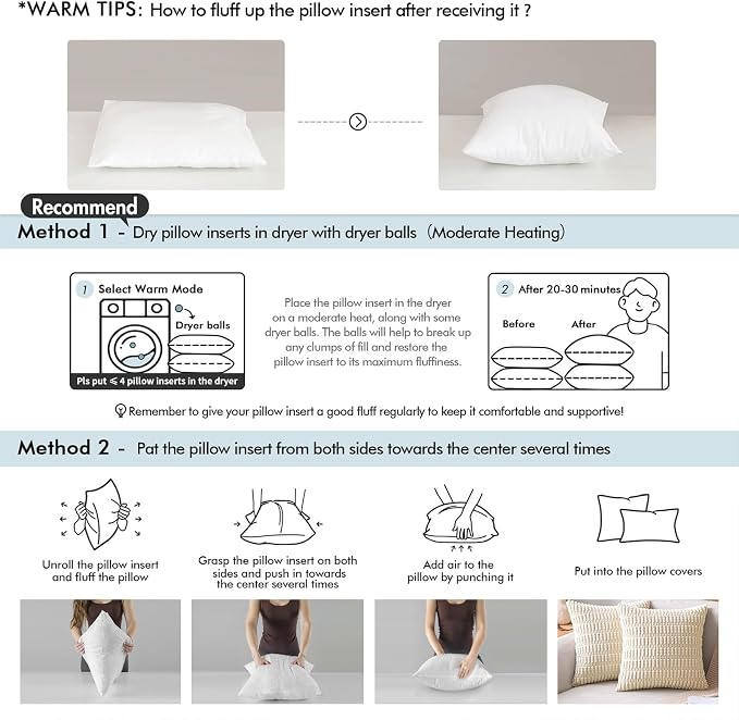MIULEE 28x28 Euro Pillow Inserts 2 Pack, Throw Pillows - Image 7