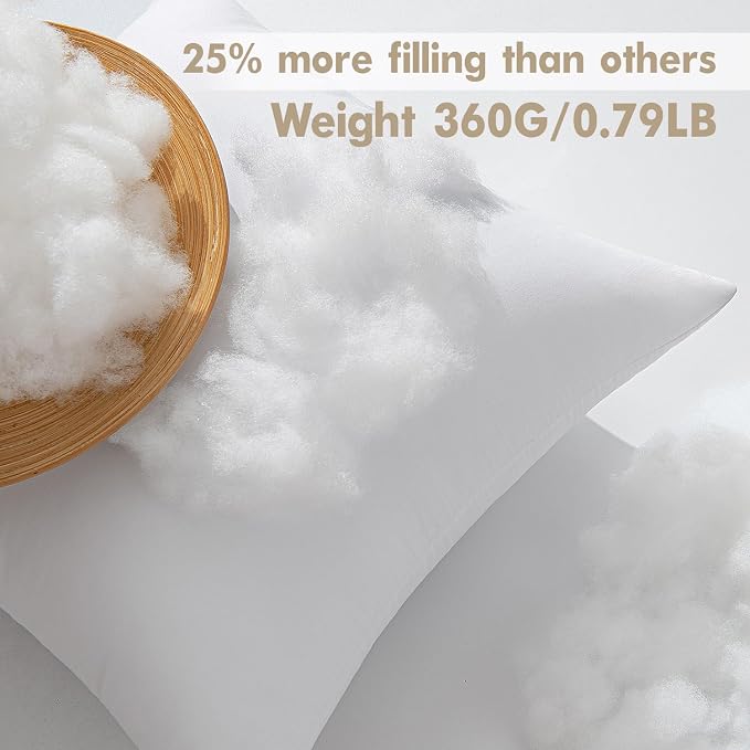 MIULEE 12x20 Pillow Inserts 4 Pack, 100% Virgin Fiber Filling Throw Pillows | - Image 3