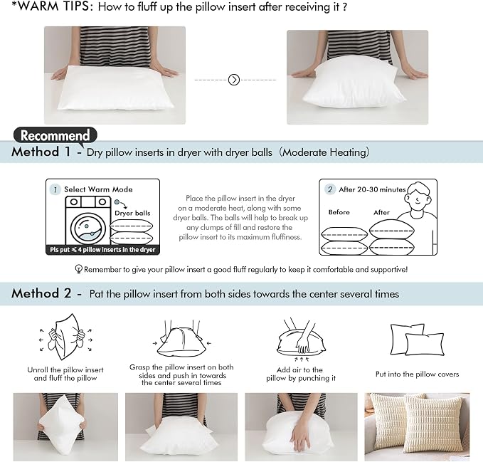 MIULEE 26x26 Euro Throw Pillow Insert - Image 6