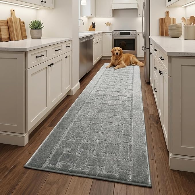 Runner Rug 23 ft, Extra Long Non-Slip Washable Rug, Rubber Backing, Rolled in - Image 2