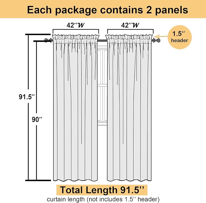 Turquoise Sheer Curtains 90 Inches Long 2 Panels, Elegant Gauzy Airy Light - Image 3