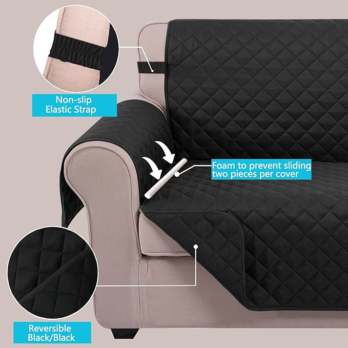 U-NICE HOME 4 Seater Sofa Cover 91''Large Couch Cover, Pet Friendly, Elastic - Image 3