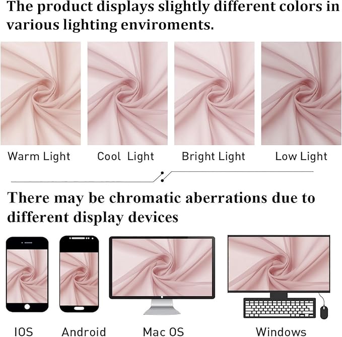 Blush Pink Sheer Curtains 84 Inches Long 2 Pcs, Rod Pockets Breathable Rustic - Image 5