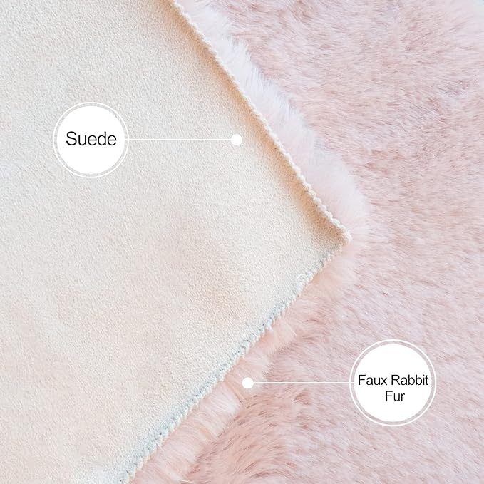 ORINOVA Pink Plush Washable Fluffy Fur Rugs - Image 6