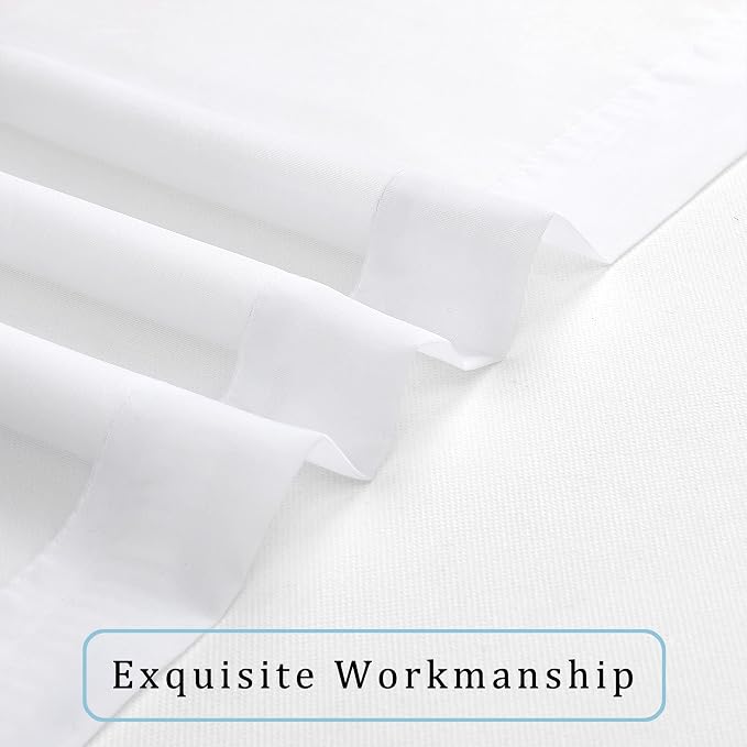 White Sheer Curtain 90 Inches Long 2 Panels Set, Solid Filmy Drapes - Image 6