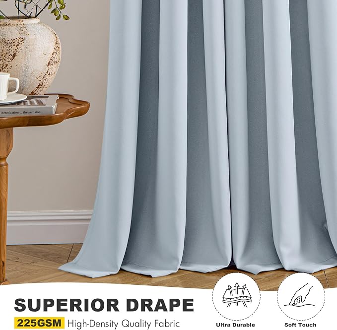 MIULEE Blackout Curtains for Bedroom 2 Panels 40 x 54 Inch Long Light Blue | - Image 5