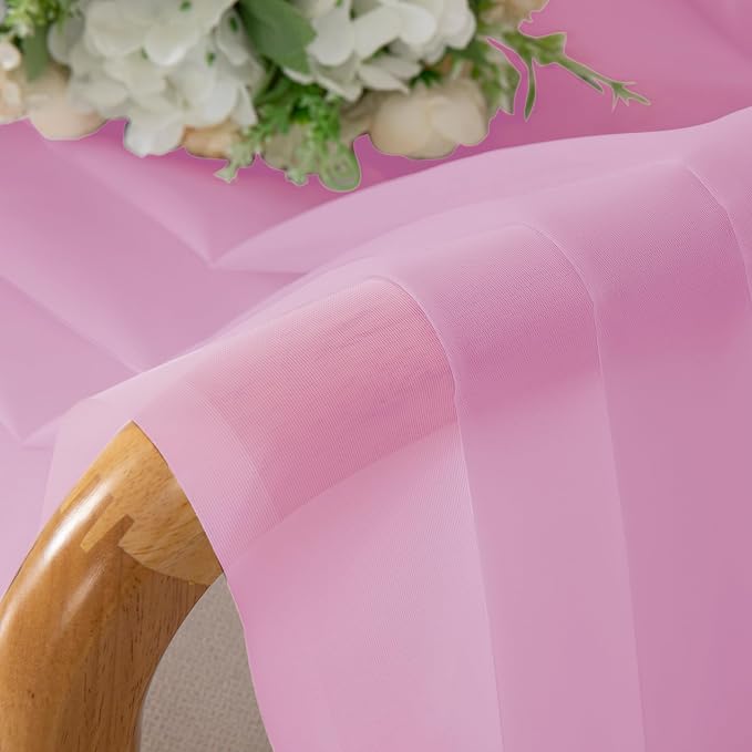Chyhomenyc Pink Sheer Curtains 84 Inches Long - Image 6