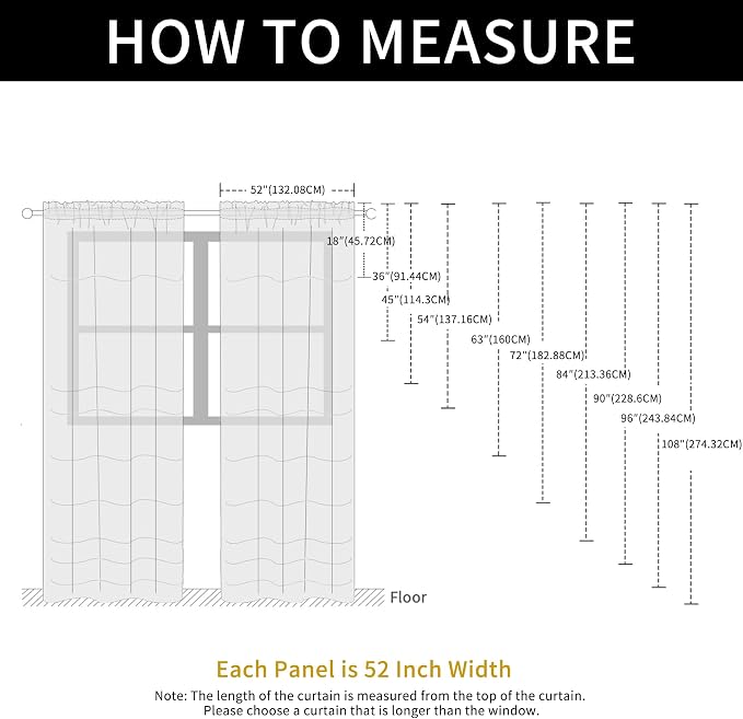 SpaceDresser Check Sheer Curtains 72 Inches Long - Image 6