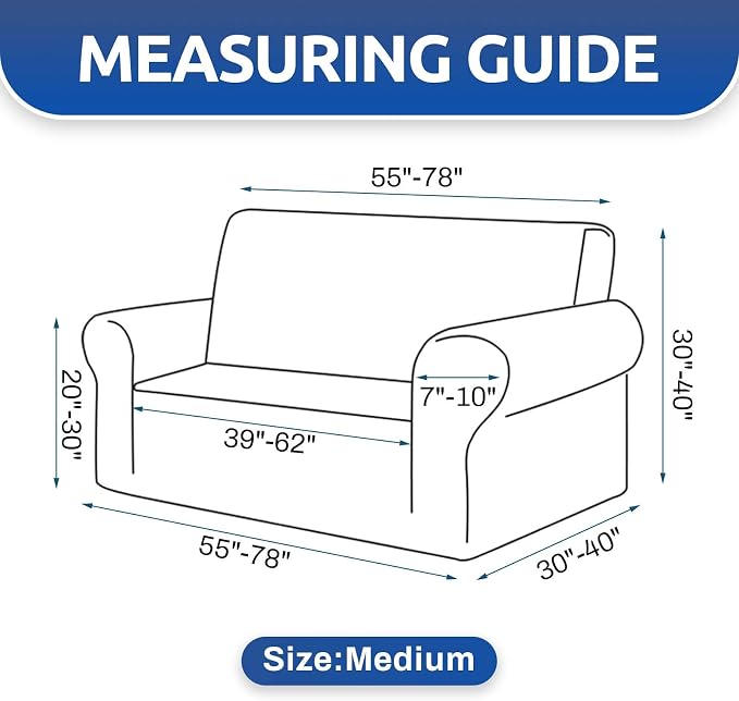Stretch Loveseat Couch Cover, 2 Cushion Couch Slipcover, Charcoal | 1-Piece - Image 4