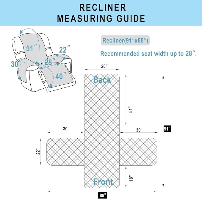 Reversible Chair Covers for Recliner Oversized, Chocolate | Recliner Oversized - Image 7