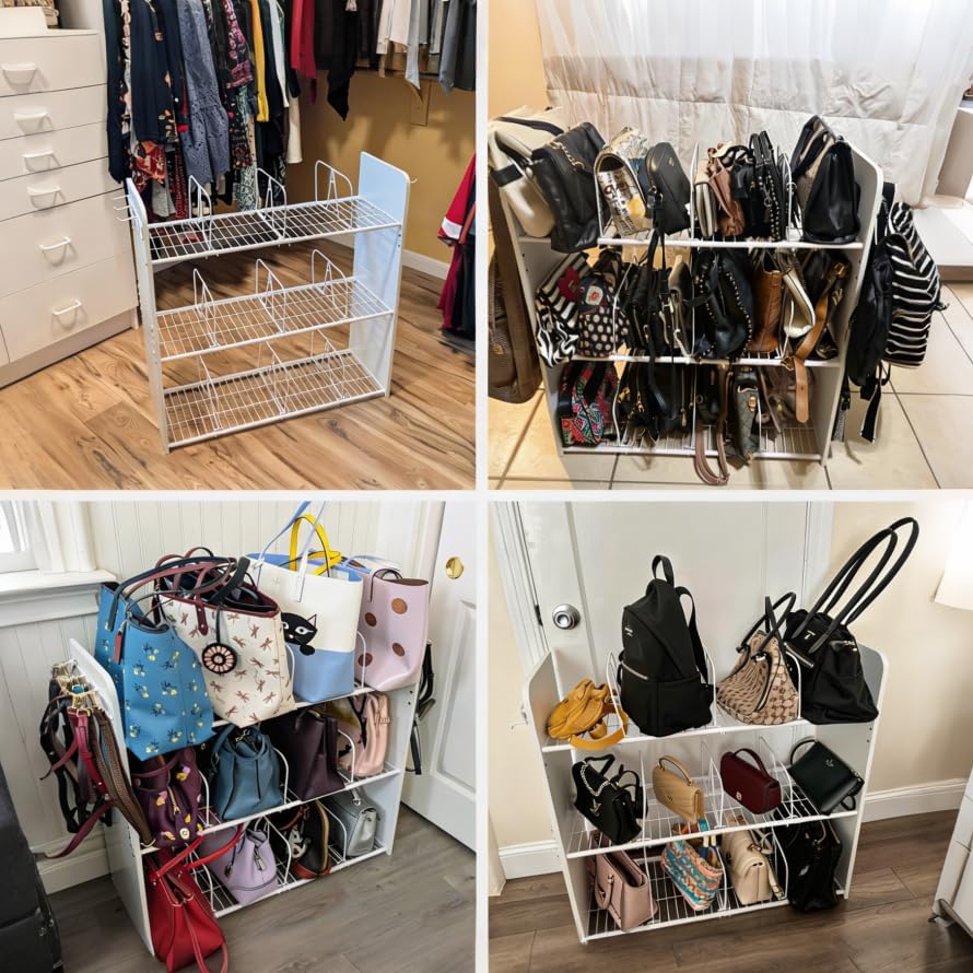 3-Tier Purse Organizer for Closet, Purse Rack Stand - Image 6