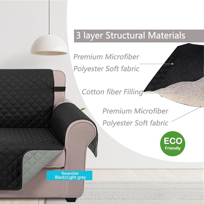 U-NICE HOME Reversible Recliner Chair Covers, Pet Friendly, Elastic Straps - Image 4