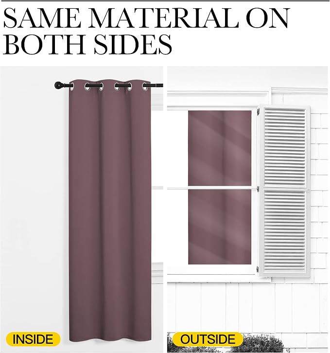 NICETOWN Dry Rose Blackout Curtains 108" Long - Image 6
