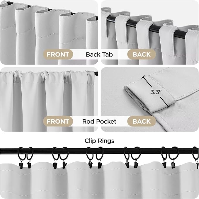 Joydeco 96 Inch 60% Blackout White Curtains 2 Panels, Elegant Soft Sheer - Image 3