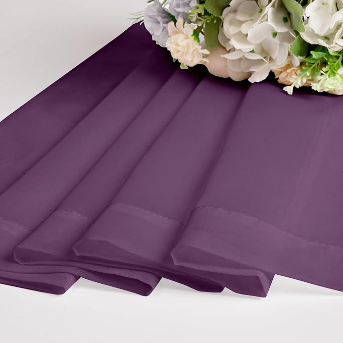 Sheer Curtains 72 Inches Long 2 Panels Set, Transparent Light Filtering Plum - Image 6