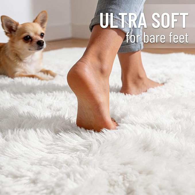 OLANLY 2x2 Machine Washable Small Rug, Soft Fluffy Shaggy Throw Rug - Image 4