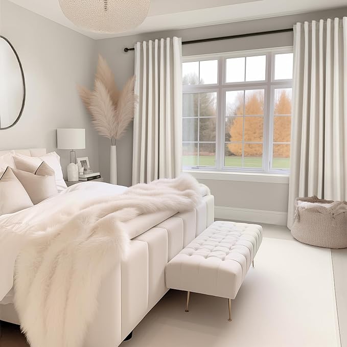 70 Inches Extra Wide Natural Linen Blackout Curtains 84 Inch Long - Image 7