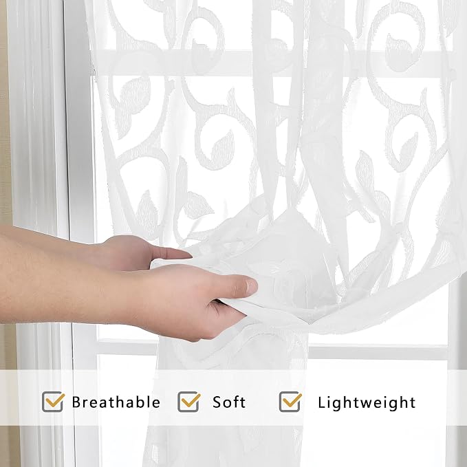 Furman Sheer White Curtains 84 inches Long - Image 5