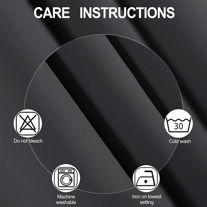 Dark Grey Blackout Curtains 52 x 63 Inch Length/Set of 2 Curtain Panels/Thermal - Image 4