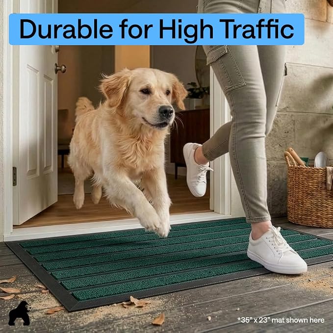 GORILLA GRIP 100% Waterproof All-Season WeatherMAX Doormat US Designed Natural - Image 7