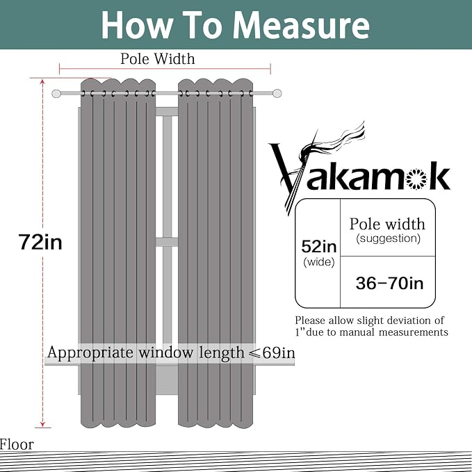 Yakamok Cream 100% Blackout Curtains 72 Inches Long - Image 8