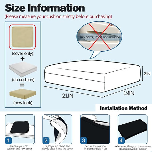 Sqodok Patio Cushion Cover 21x19 inch, Outdoor Seat Cushion Slip Cover - Image 2