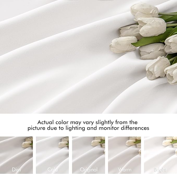 MIULEE Pure White Back Tab Blackout Curtains 52x108 Inch Long 2 Panels Set | - Image 8