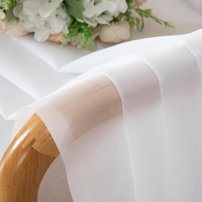 Short Sheer Curtains 30 Inches 2 Panels Set, Kitchen Curtains Tiers Light - Image 6