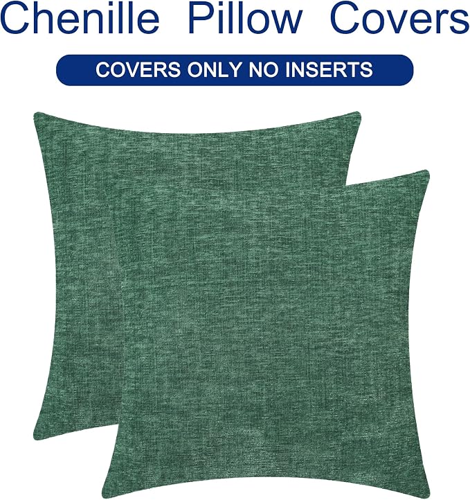 CaliTime Decorative Couch Throw Pillow Covers 22 X 22 Inches Dark Green | Pack - Image 6