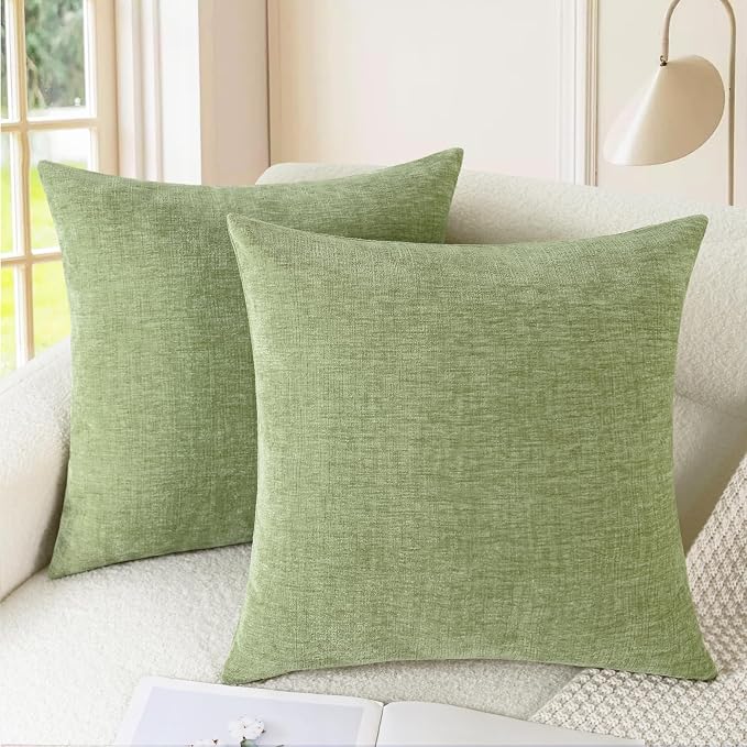 CaliTime Decorative Couch Throw Pillow Covers 24 X 24 Inches Sage Green | Pack by CaliTime