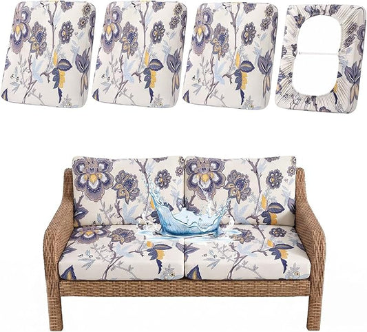 Waterproof Outdoor Cushion Covers, Stretch Patio Slipcovers | UV Resistant by hyha
