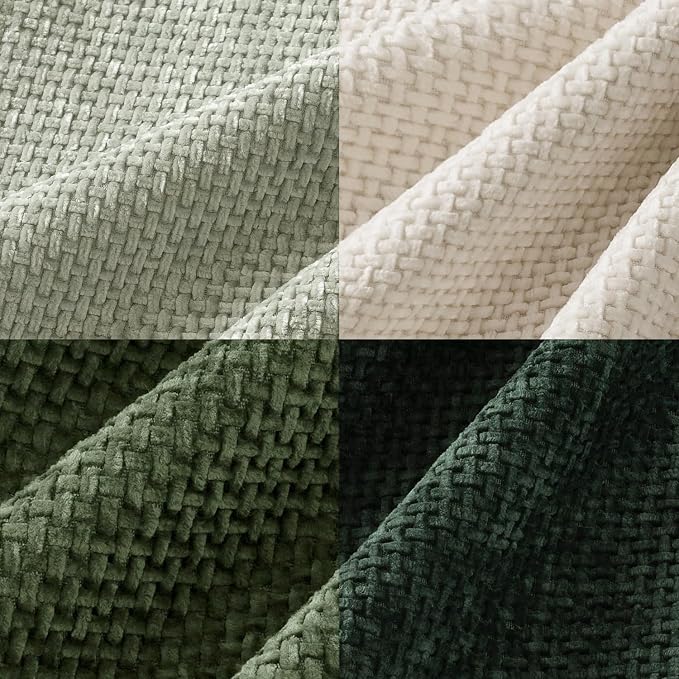 MIULEE Soft Decorative Chenille Euro Pillow Covers Green 22x22 Pack of 4 | - Image 2