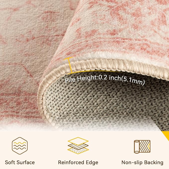 RELEANY Washable Area Rug, Runner 2'x8', Water Repellent, Pet Friendly - Image 3