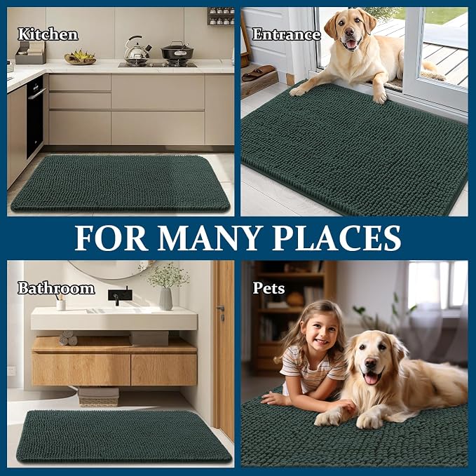 OLANLY Dog Door Mat for Muddy Paws 70x24, Super Absorbent Chenille Mud Mat | - Image 8