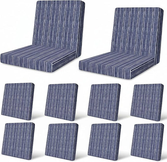12Pcs Patio Cushion Covers Stretch Outdoor Furniture Protector Slipcovers | by pickyNproud