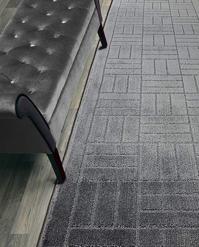 11 Ft Charcoal Hallway Runner Rug Non Slip Washable, Kitchen Entryway | Custom by ORFAHOME