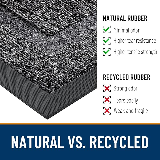 OLANLY Front Door Mat Outside 47x23, All-Season Heavy-Duty Rubber Doormat | - Image 3