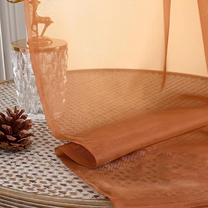 Orange Bedroom Curtains 2 Panel Sets 90 Inch Length, 59 Inch Extra Wide Light - Image 4