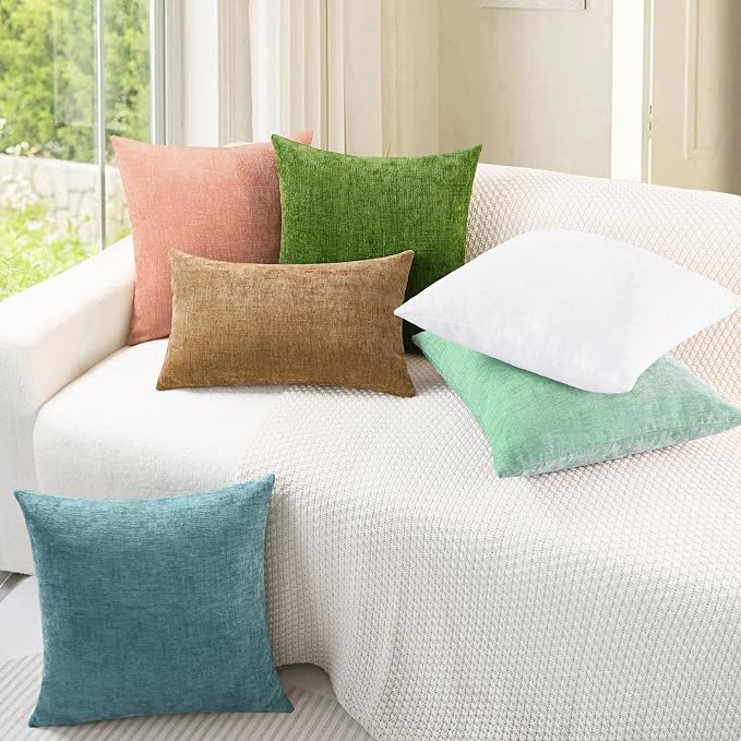CaliTime Decorative Couch Throw Pillow Covers 22 X 22 Inches Grey Green | Pack - Image 4