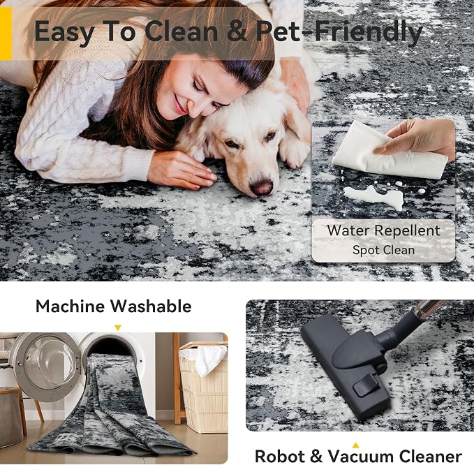 RELEANY Washable Square 9'x9' Area Rug - Image 4