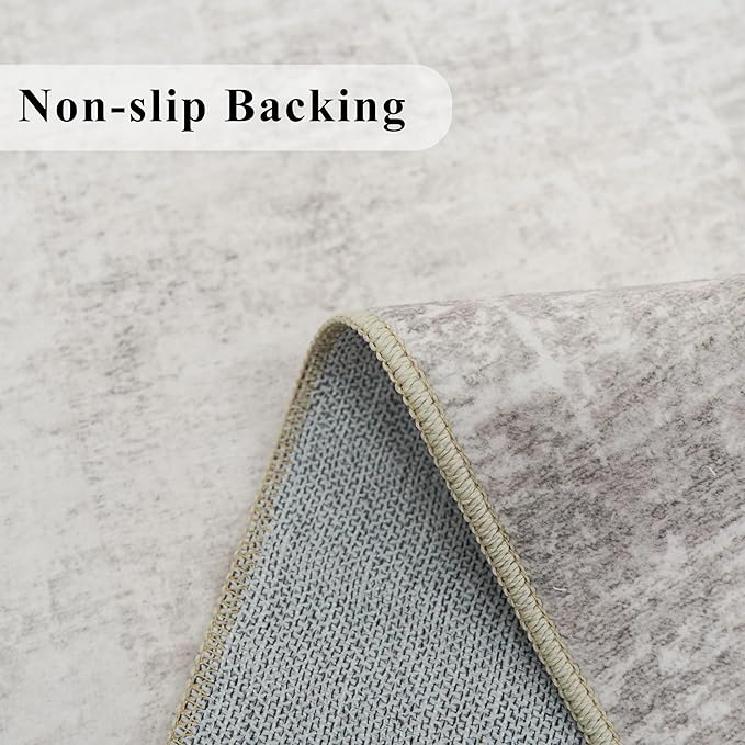 Washable 3x4 Kitchen Area Rugs: Abstract Stain-Resistant Sink Rug Non-Slip - Image 3