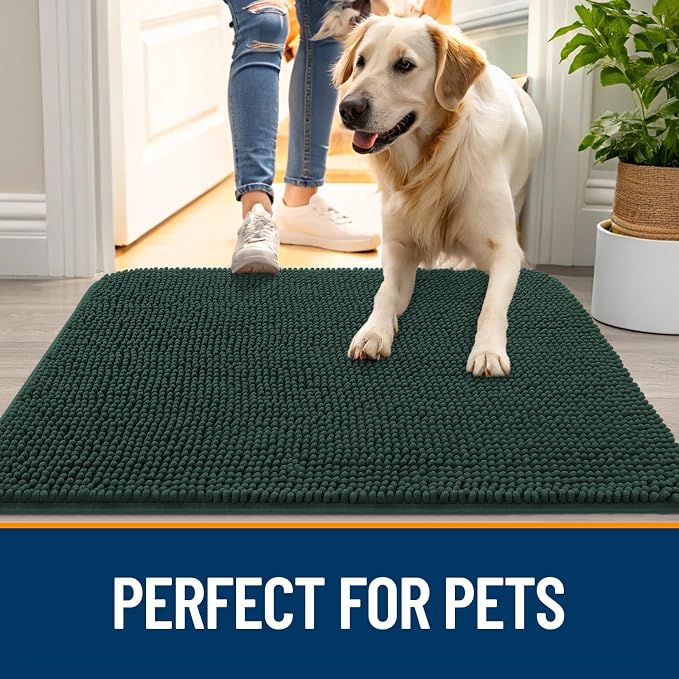 OLANLY Dog Door Mat for Muddy Paws 70x24, Super Absorbent Chenille Mud Mat | - Image 6