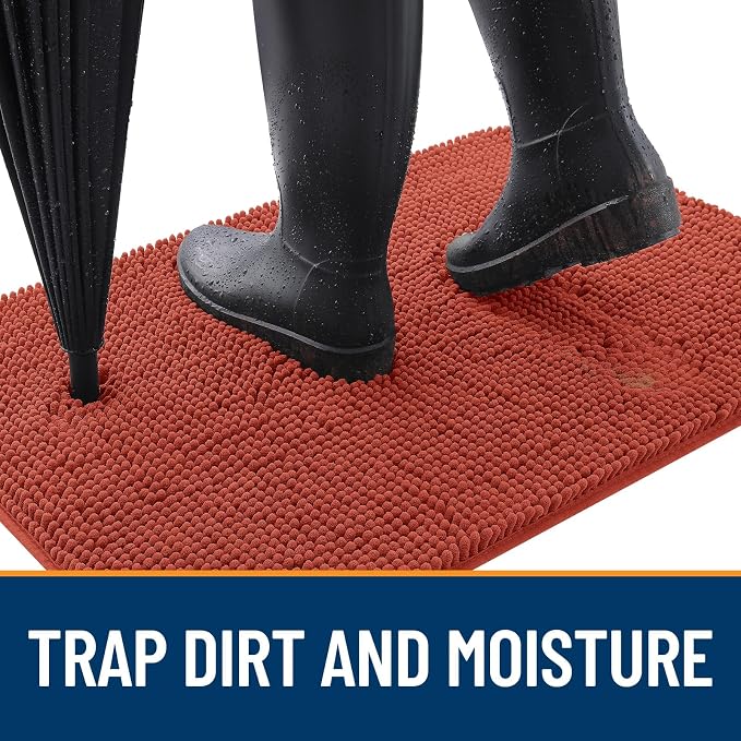 OLANLY Dog Door Mat for Muddy Paws 48x30, Super Absorbent Chenille Mud Mat | - Image 2