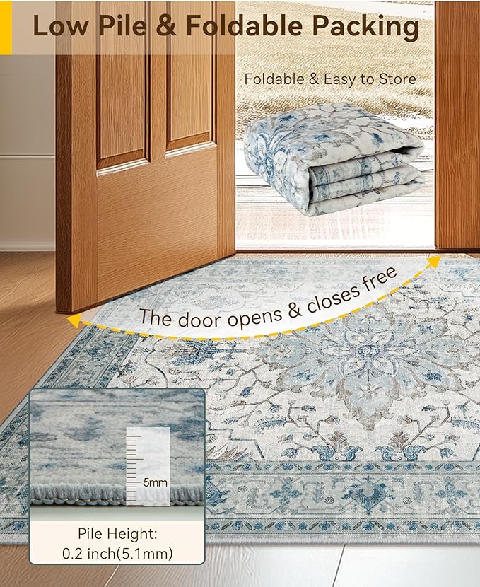 RELEANY Washable Area Rug, Large 10'x12', Water Repellent, Pet Friendly - Image 5