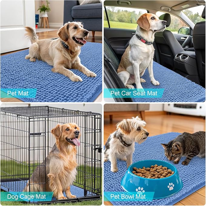 OLANLY Dog Door Mat for Muddy Paws 44x32, Super Absorbent Chenille Mud Mat | - Image 7