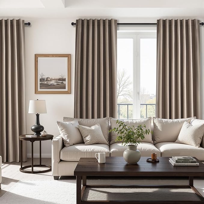 Topfinel 86 Inch Blackout Linen Curtains - Image 7